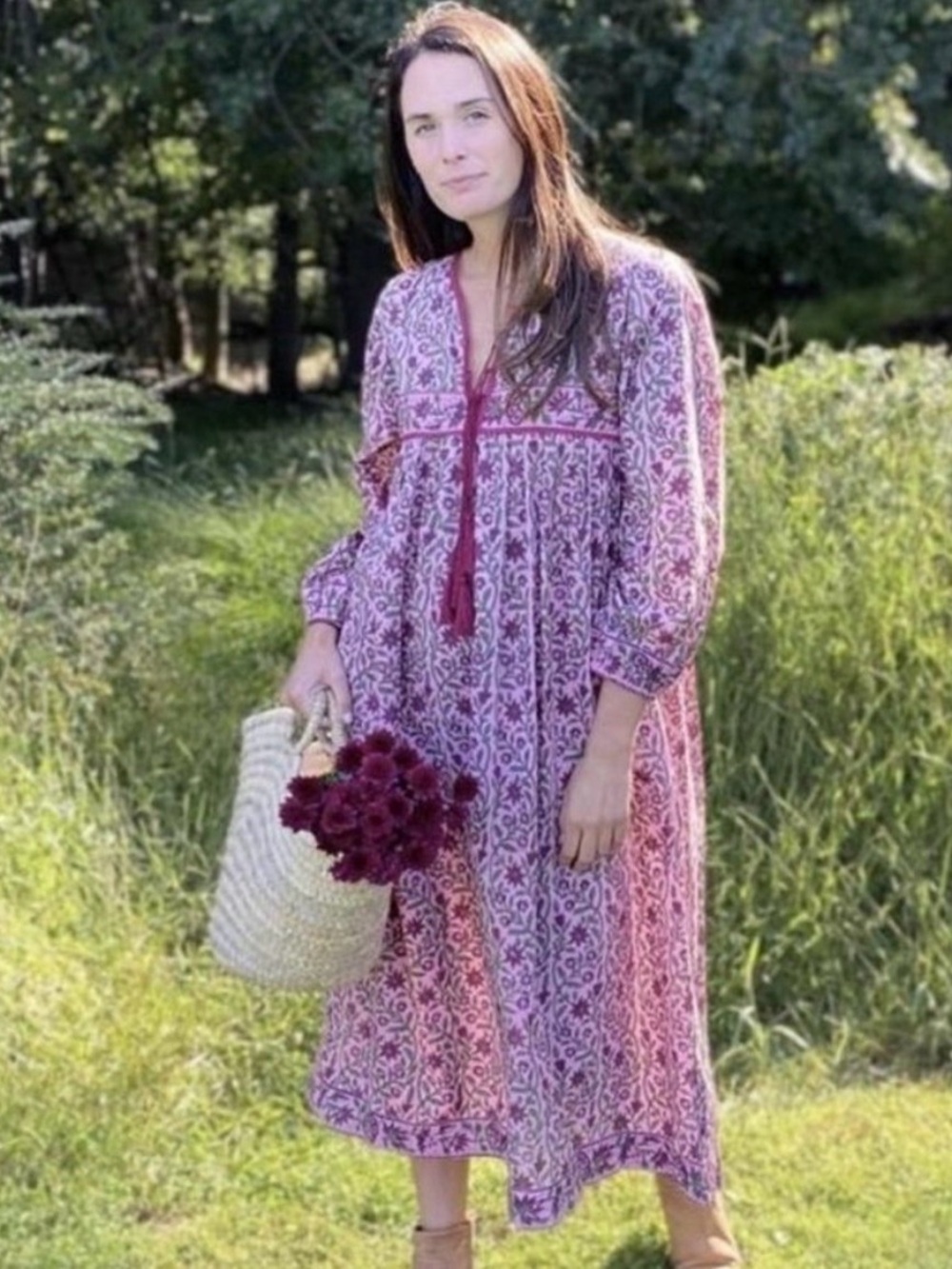 Stella Ray boho maxi prairie dress floral